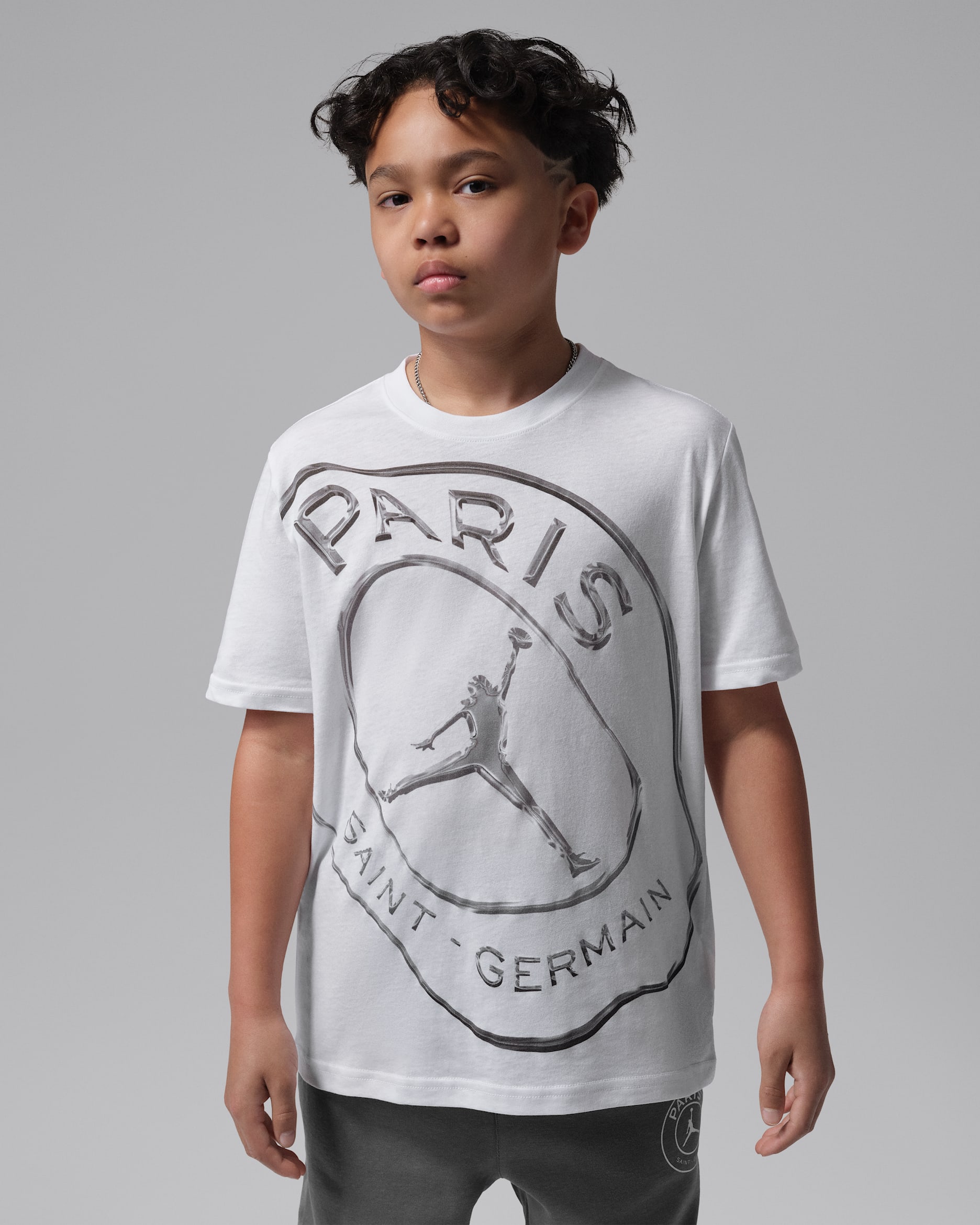 Jordan Paris Saint-Germain Big Kids' Dri-FIT Practice T-Shirt. Nike JP